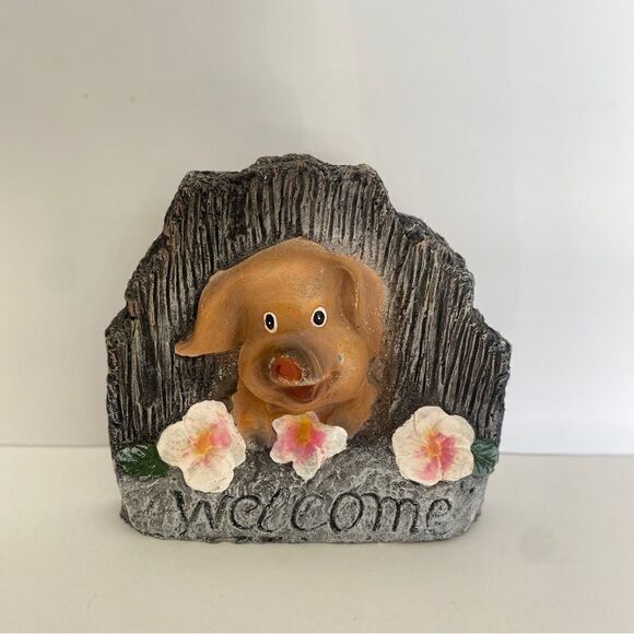 Home Welcome Sign Garden Sculpture Farm Animals Garden Piggies Statue - Picture 4 of 5